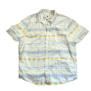 Copper & Oak Supply Mens Button Down XL Southwest White Yellow Blue